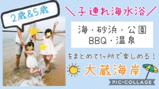 子連れ海水浴2歳5歳明石大蔵海岸海砂浜公園BBQ温泉1ヶ所で楽しめる